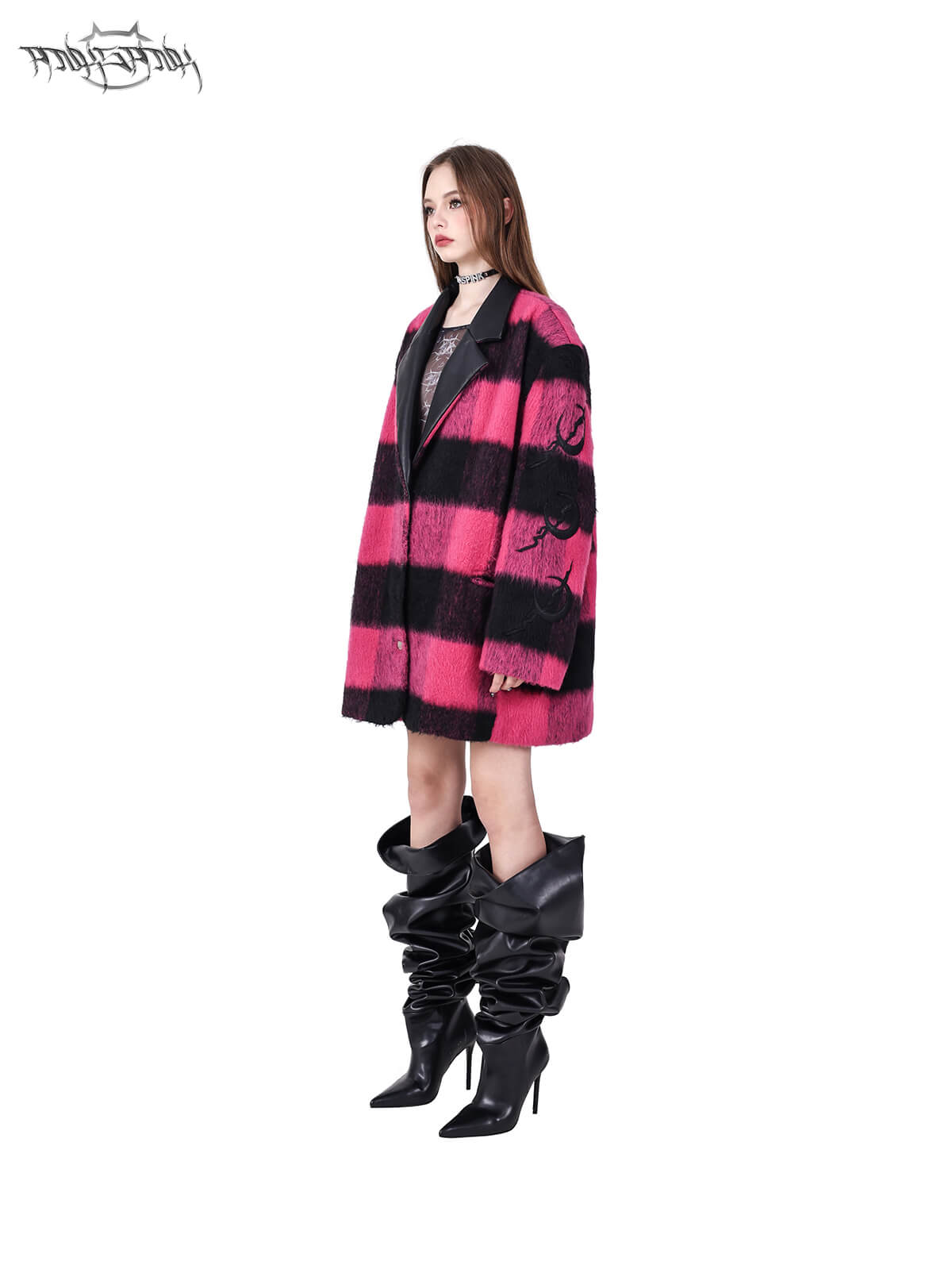 Black pink coat