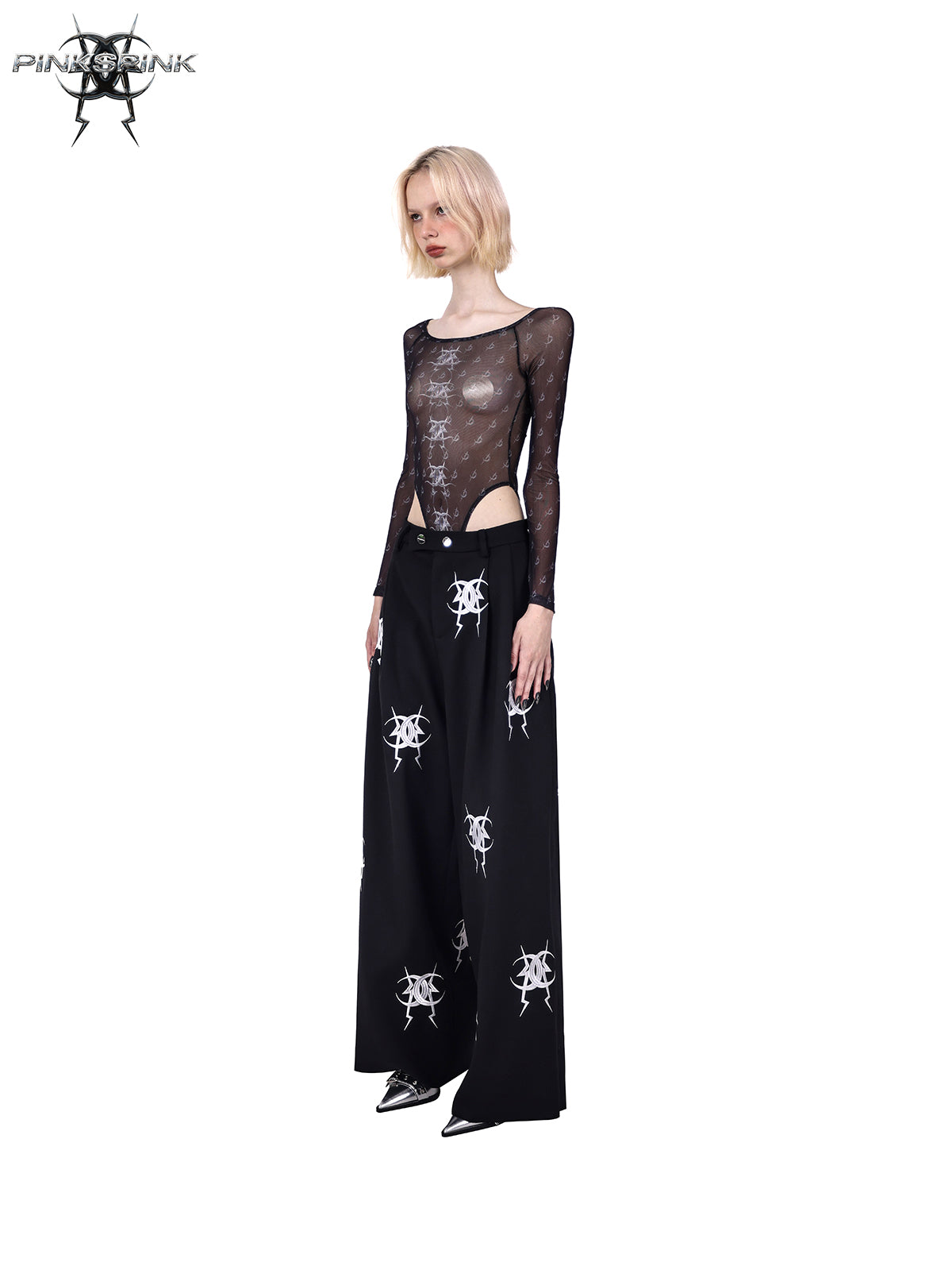 Mirror series embroidered pants
