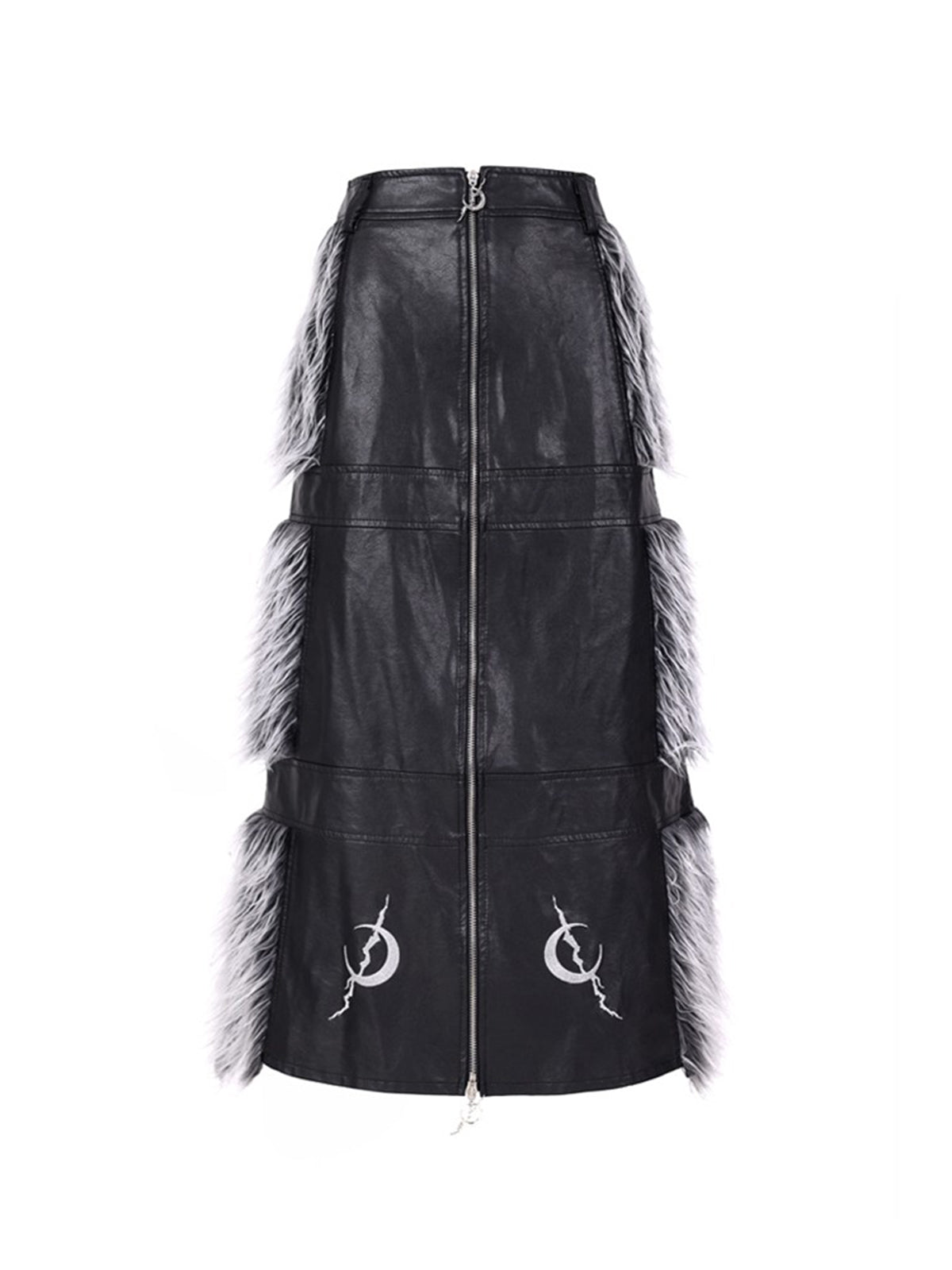 Reversible structured fur skirt
